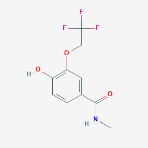 molecular formula C10H10F3NO3 B8124814 4-Hydroxy-N-methyl-3-(2,2,2-trifluoroethoxy)-benzamide 