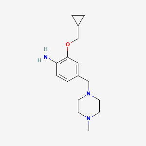 molecular formula C16H25N3O B8124831 2-Cyclopropylmethoxy-4-(4-methyl-piperazin-1-ylmethyl)-phenylamine 
