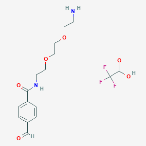 molecular formula C16H21F3N2O6 B8124855 N-[2-[2-(2-aminoethoxy)ethoxy]ethyl]-4-formylbenzamide;2,2,2-trifluoroacetic acid 