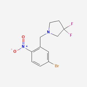 molecular formula C11H11BrF2N2O2 B8124876 1-(5-Bromo-2-nitrobenzyl)-3,3-difluoropyrrolidine 