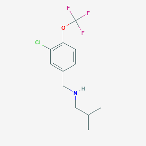 molecular formula C12H15ClF3NO B8124903 (3-Chloro-4-trifluoromethoxy-benzyl)-isobutyl-amine 