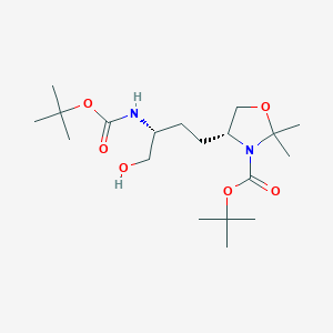 molecular formula C19H36N2O6 B8124936 (R)-4-[(R)-3-Boc-2,2-dimethyl-4-oxazolidinyl]-2-(Boc-amino)-1-butanol 