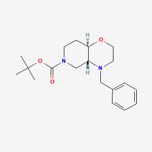 molecular formula C19H28N2O3 B8124950 Trans-Tert-Butyl 4-Benzylhexahydro-2H-Pyrido[4,3-B][1,4]Oxazine-6(7H)-Carboxylate 