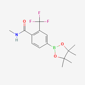 molecular formula C15H19BF3NO3 B8124953 N-Methyl-4-(4,4,5,5-tetramethyl-[1,3,2]dioxaborolan-2-yl)-2-trifluoromethylbenzamide 