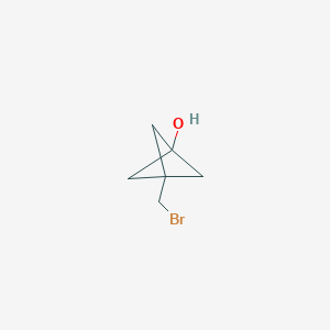 molecular formula C6H9BrO B8124967 3-(Bromomethyl)bicyclo[1.1.1]pentan-1-ol 