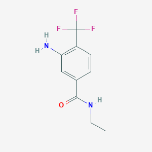 molecular formula C10H11F3N2O B8124995 3-Amino-N-ethyl-4-trifluoromethylbenzamide 