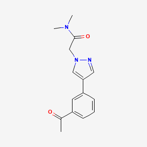 molecular formula C15H17N3O2 B8125003 2-[4-(3-Acetylphenyl)-pyrazol-1-yl]-N,N-dimethylacetamide 