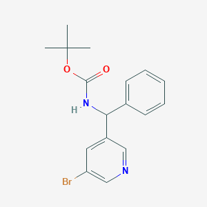 molecular formula C17H19BrN2O2 B8125031 [(5-Bromo-pyridin-3-yl)-phenyl-methyl]-carbamic acid tert-butyl ester 