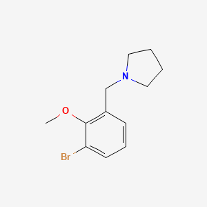 molecular formula C12H16BrNO B8125041 1-(3-Bromo-2-methoxybenzyl)pyrrolidine 