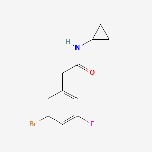 molecular formula C11H11BrFNO B8125060 2-(3-Bromo-5-fluorophenyl)-N-cyclopropylacetamide 