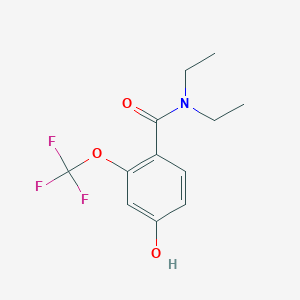molecular formula C12H14F3NO3 B8125065 N,N-diethyl-4-hydroxy-2-(trifluoromethoxy)benzamide 