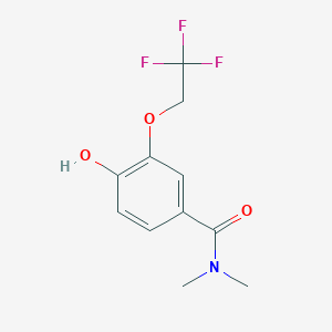 molecular formula C11H12F3NO3 B8125072 4-Hydroxy-N,N-dimethyl-3-(2,2,2-trifluoroethoxy)-benzamide 