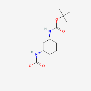 molecular formula C16H30N2O4 B8125087 tert-butyl N-[(1R,3S)-3-[(2-methylpropan-2-yl)oxycarbonylamino]cyclohexyl]carbamate 