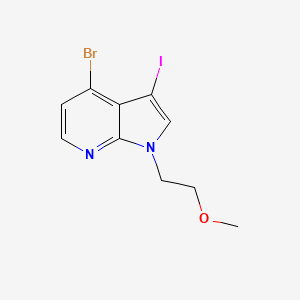 molecular formula C10H10BrIN2O B8125140 4-Bromo-3-iodo-1-(2-methoxyethyl)-1H-pyrrolo[2,3-b]pyridine 
