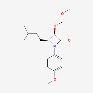 molecular formula C17H25NO4 B8125144 (3R,4S)-4-isopentyl-3-(methoxymethoxy)-1-(4-methoxyphenyl)azetidin-2-one 
