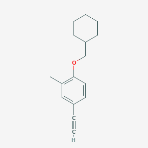 molecular formula C16H20O B8125148 1-Cyclohexylmethoxy-4-ethynyl-2-methylbenzene 