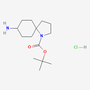 molecular formula C14H27ClN2O2 B8125166 Tert-butyl 8-amino-1-azaspiro[4.5]decane-1-carboxylate hydrochloride 