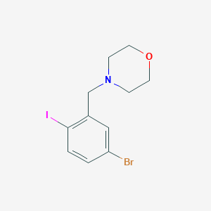 molecular formula C11H13BrINO B8125170 4-(5-Bromo-2-iodobenzyl)-morpholine 