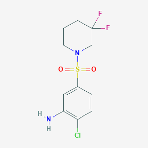 molecular formula C11H13ClF2N2O2S B8125196 2-Chloro-5-(3,3-difluoro-piperidine-1-sulfonyl)-phenylamine 