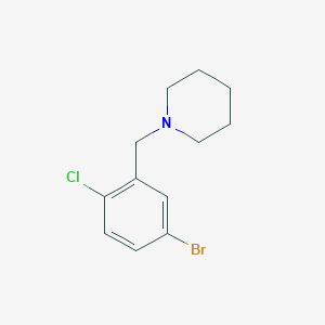 molecular formula C12H15BrClN B8125201 1-(5-Bromo-2-chloro-benzyl)-piperidine 