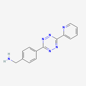 molecular formula C14H12N6 B8125223 Benzenemethanamine, 4-[6-(2-pyridinyl)-1,2,4,5-tetrazin-3-yl]- CAS No. 1345955-29-4