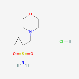molecular formula C8H17ClN2O3S B8125247 1-Morpholin-4-ylmethyl-cyclopropanesulfonic acid amide hydrochloride 