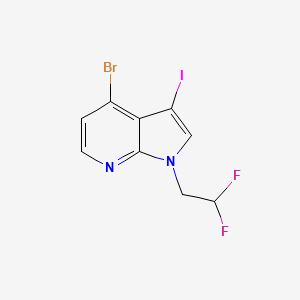 molecular formula C9H6BrF2IN2 B8125253 4-Bromo-1-(2,2-difluoroethyl)-3-iodo-1H-pyrrolo[2,3-b]pyridine 