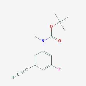 molecular formula C14H16FNO2 B8125267 (3-Ethynyl-5-fluoro-phenyl)-methyl-carbamic acid tert-butyl ester 