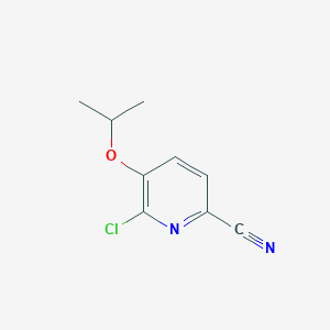 molecular formula C9H9ClN2O B8125304 6-Chloro-5-isopropoxy-pyridine-2-carbonitrile 