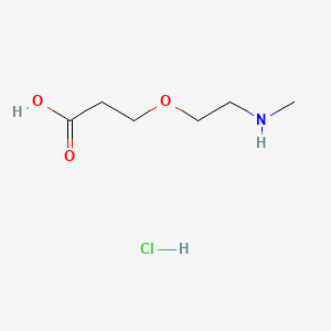 molecular formula C6H14ClNO3 B8125312 3-[2-(Methylamino)ethoxy]propanoic acid;hydrochloride 