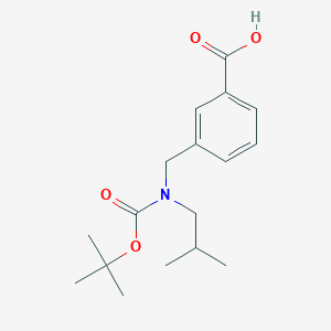 molecular formula C17H25NO4 B8125317 3-[(tert-Butoxycarbonylisobutylamino)-methyl]-benzoic acid 