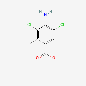 molecular formula C9H9Cl2NO2 B8125329 Methyl 4-amino-3,5-dichloro-2-methylbenzoate 