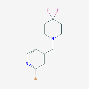 molecular formula C11H13BrF2N2 B8125368 2-Bromo-4-(4,4-difluoropiperidin-1-ylmethyl)-pyridine 