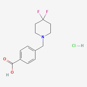 molecular formula C13H16ClF2NO2 B8125382 4-[(4,4-Difluoropiperidin-1-yl)methyl]benzoic acid hydrochloride 