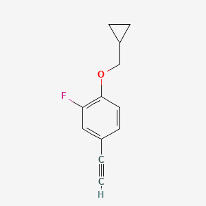 molecular formula C12H11FO B8125385 1-(Cyclopropylmethoxy)-4-ethynyl-2-fluorobenzene 