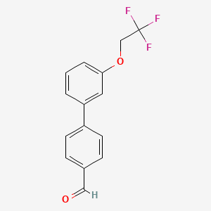 molecular formula C15H11F3O2 B8125445 3'-(2,2,2-Trifluoroethoxy)-biphenyl-4-carbaldehyde 
