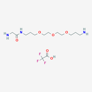 molecular formula C14H28F3N3O6 B8125447 2-amino-N-[3-[2-[2-(3-aminopropoxy)ethoxy]ethoxy]propyl]acetamide;2,2,2-trifluoroacetic acid 