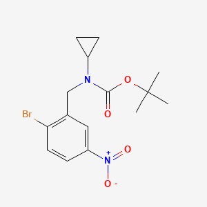 molecular formula C15H19BrN2O4 B8125452 (2-Bromo-5-nitro-benzyl)-cyclopropyl-carbamic acid tert-butyl ester 