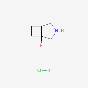 molecular formula C6H11ClFN B8125457 1-Fluoro-3-azabicyclo[3.2.0]heptane hcl 