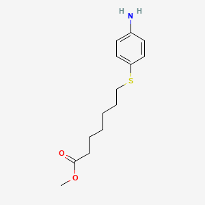 molecular formula C14H21NO2S B8125480 Methyl 7-((4-aminophenyl)thio)heptanoate 