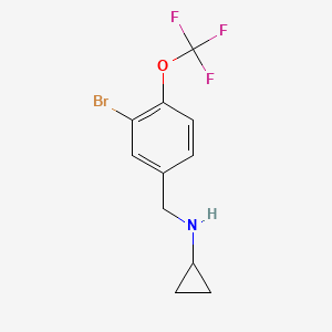 molecular formula C11H11BrF3NO B8125517 (3-Bromo-4-trifluoromethoxy-benzyl)-cyclopropyl-amine 