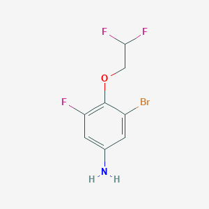 molecular formula C8H7BrF3NO B8125525 3-Bromo-4-(2,2-difluoro-ethoxy)-5-fluoro-phenylamine 