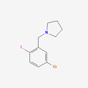 molecular formula C11H13BrIN B8125580 1-(5-Bromo-2-iodo-benzyl)-pyrrolidine 