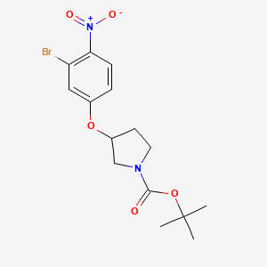 molecular formula C15H19BrN2O5 B8125582 tert-Butyl 3-(3-bromo-4-nitrophenoxy)pyrrolidine-1-carboxylate 