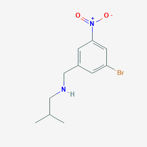 molecular formula C11H15BrN2O2 B8125587 (3-Bromo-5-nitrobenzyl)-isobutylamine 