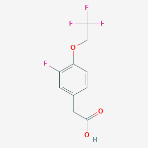 molecular formula C10H8F4O3 B8125624 2-(3-Fluoro-4-(2,2,2-trifluoroethoxy)phenyl)acetic acid 