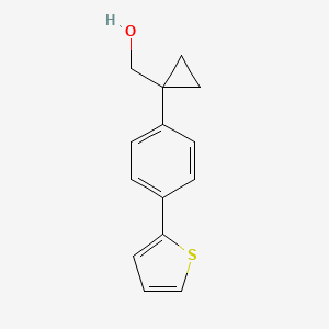 molecular formula C14H14OS B8125678 [1-(4-Thiophen-2-yl-phenyl)-cyclopropyl]-methanol 