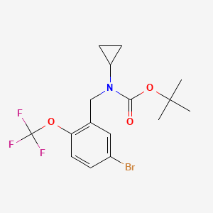 molecular formula C16H19BrF3NO3 B8125697 (5-Bromo-2-trifluoromethoxy-benzyl)-cyclopropyl-carbamic acid tert-butyl ester 