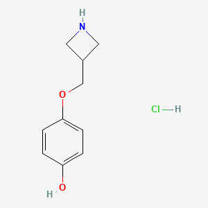molecular formula C10H14ClNO2 B8125731 4-(Azetidin-3-ylmethoxy)-phenol hydrochloride 