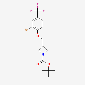 molecular formula C16H19BrF3NO3 B8125739 3-(2-Bromo-4-trifluoromethyl-phenoxymethyl)-azetidine-1-carboxylic acid tert-butyl ester 
